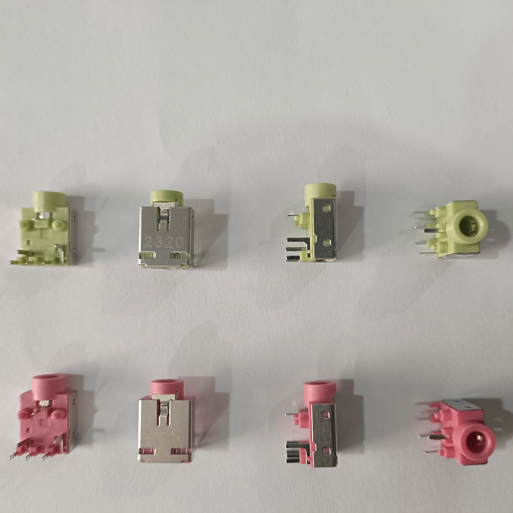 EAST-2327F-06DX-PPA AUDIO JACK加長腳無后包無前彈片外殼帶洞中心高4.0H