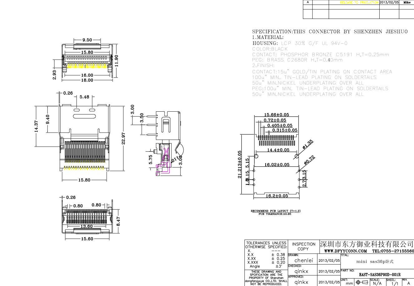 EAST-SAS36P90D-001R MINI SAS 36P 90度SMT
