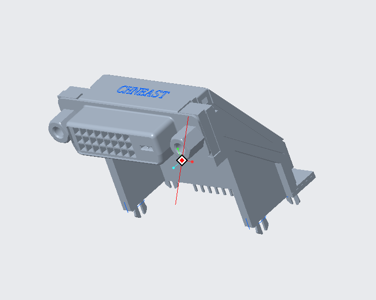 EAST-DVID24PHX11X1AR DVI-D架高H25.36全屏蔽外殼四腳魚叉定位