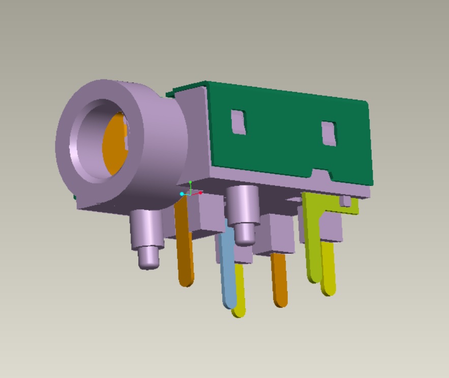 EAST-2327F-06DX-PPA AUDIO JACK加長腳無后包無前彈片外殼帶洞中心高4.0H