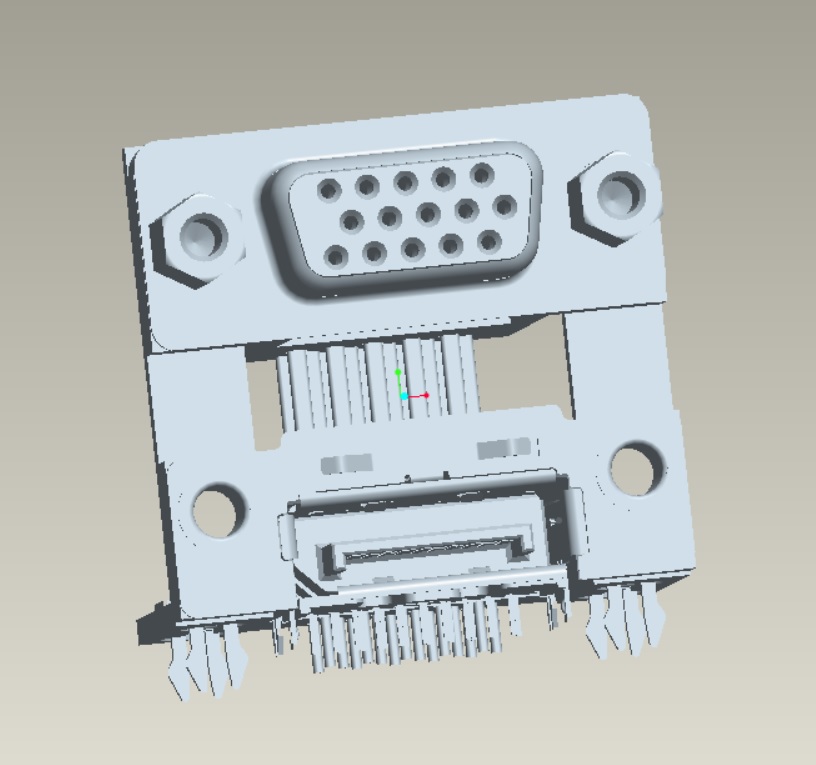 EAST-DBDP6SDPAXAAR 雙層VGA 15母上+DP下 H15.88mm