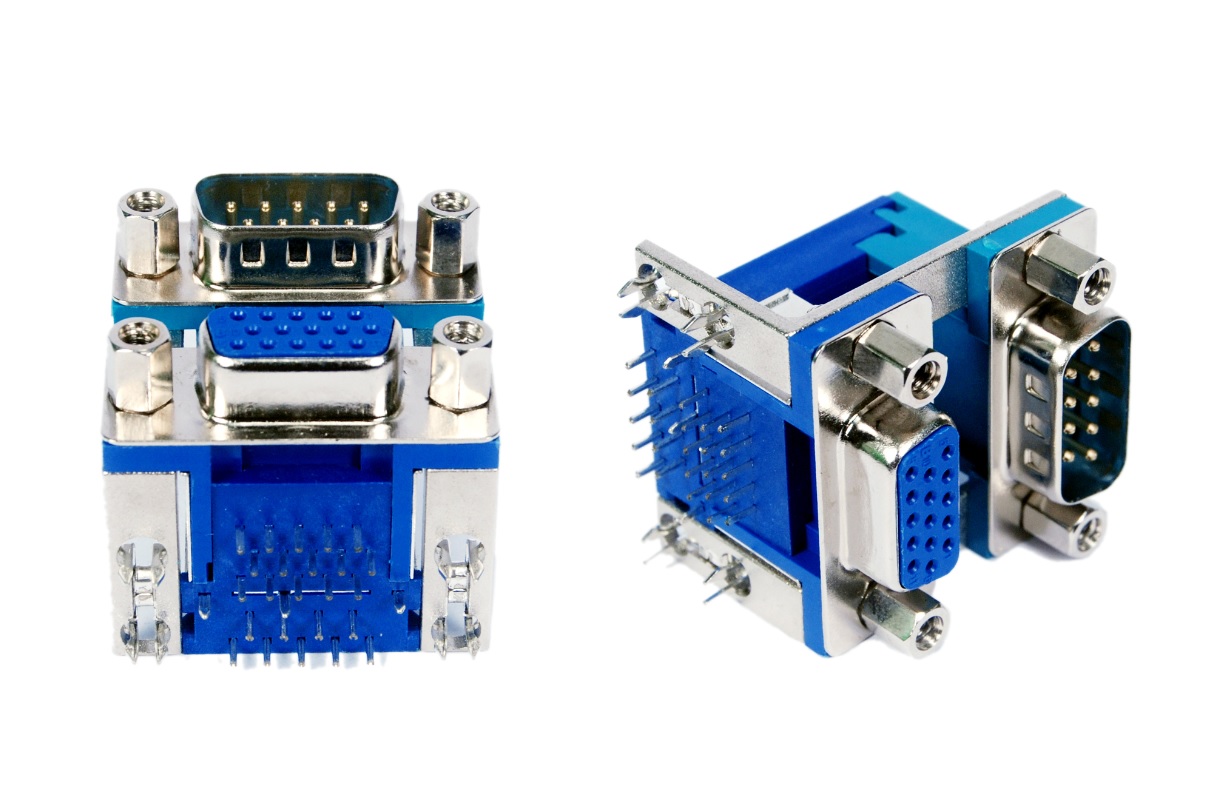 雙層9P公上+VGA 15P母下(8.89) H19.05mm