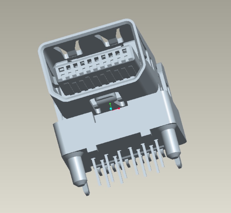 EAST-DPM20600A1R MINI DISPLAY PORT母座加高型H8.7(中心高H6.0)前插后貼