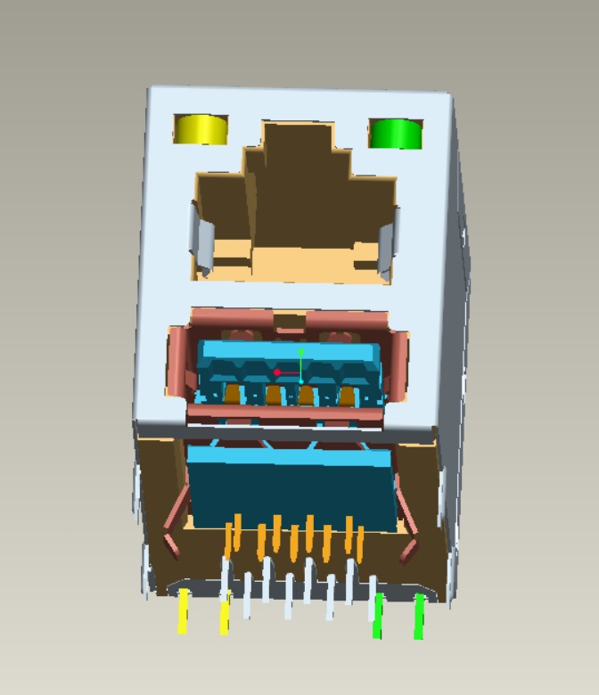 EAST-RJUSB3-A RJ45+單層USB 3.0帶LED燈無彈片
