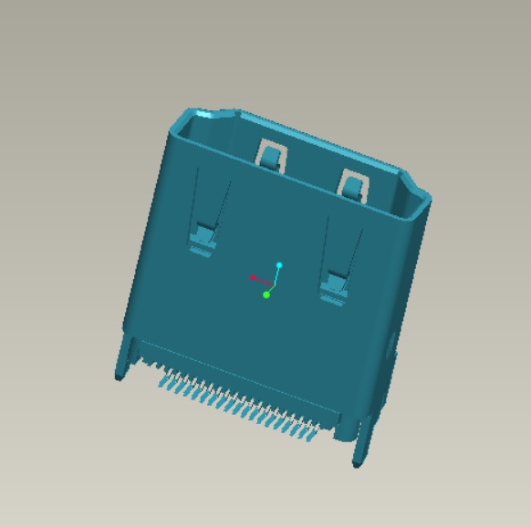 HDMI A TYPE直立式180度H15.0mm SMT外殼三腳DIP