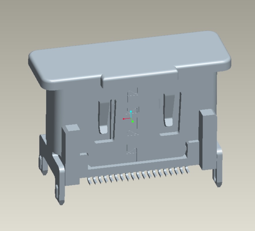 HDMI A TYPE直立式180度H9.50mm SMT外殼四腳DIP