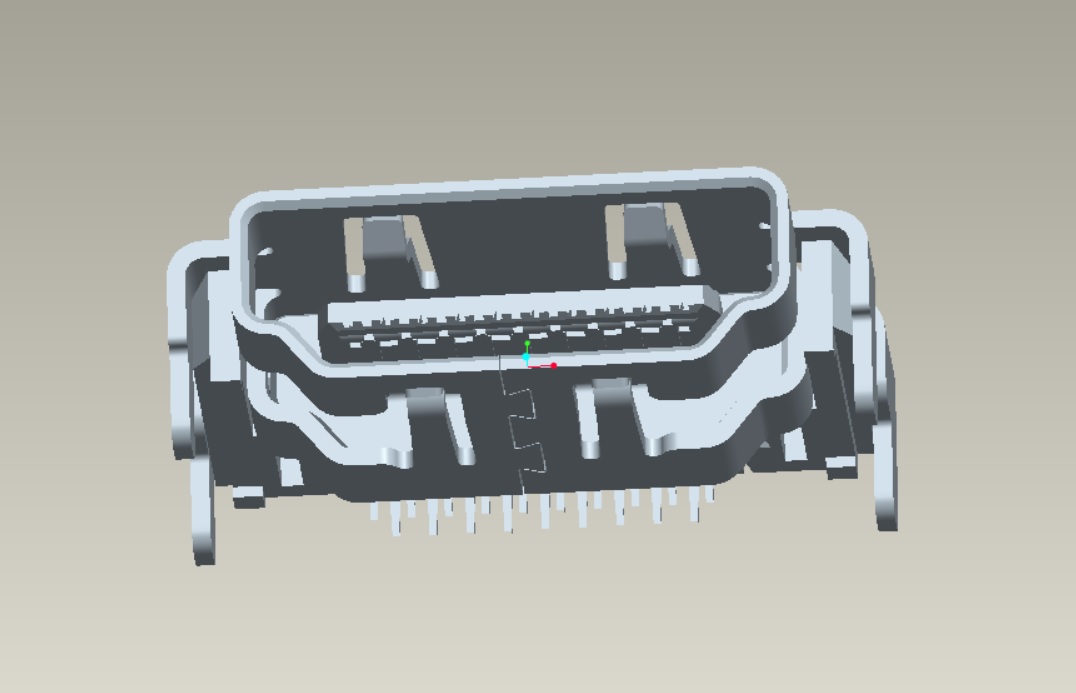 HDMI A TYPE正向沉板板上H3.75 CH=0.97 DIP