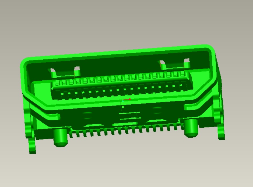 HDMI C TYPE SMT帶定位柱外殼腳DIP