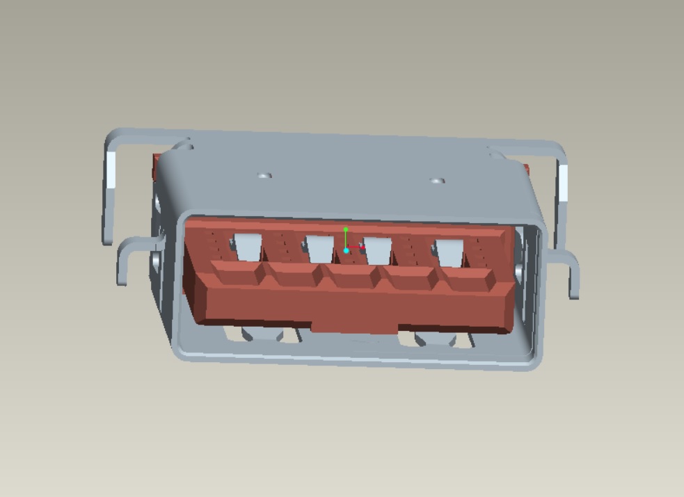 USB 3.0 AF沉板板上H2.55無(wú)卷邊L13.80 DIP舌片反向