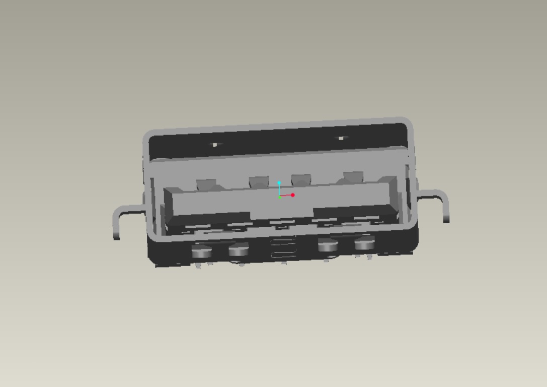 USB 3.0 AF沉板板上H3.40無卷邊L12.50 DIP舌片反向